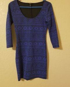 Forever‎ 21 blue cropped sleeve dress